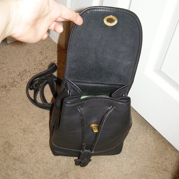Vintage COACH black leather Backpack - Picture 10 of 14